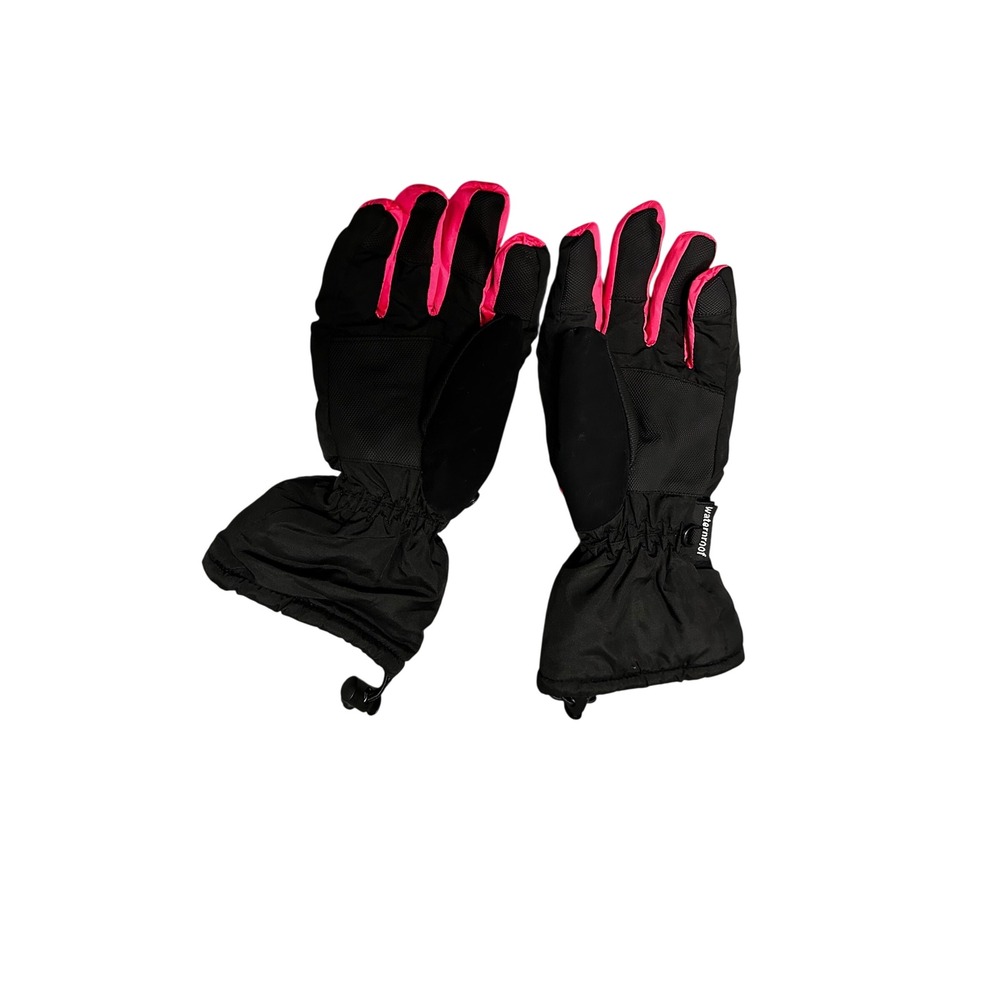 Champion C9 Kids Waterproof Snow Gloves Black Neon Pink Insulated Size 4-7